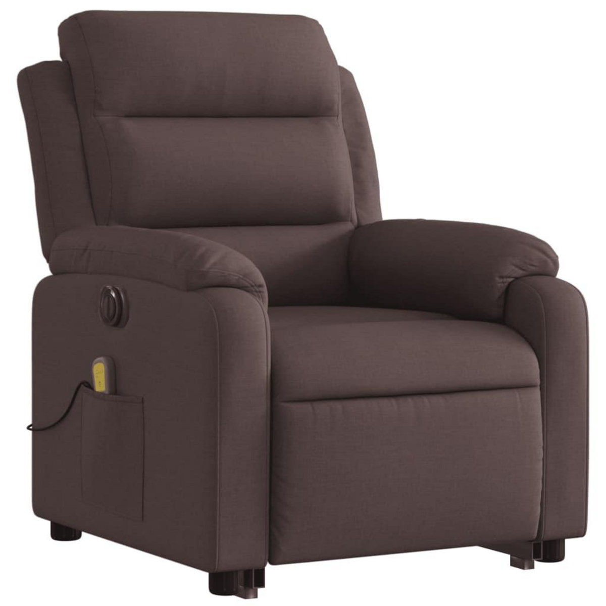 VIDAXL Fauteuil inclinable de massage electrique Marron fonce Tissu