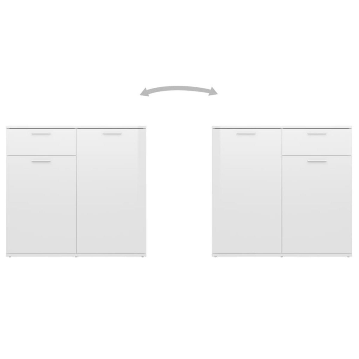 VIDAXL Buffet Blanc brillant 160x36x75 cm Bois d'ingenierie