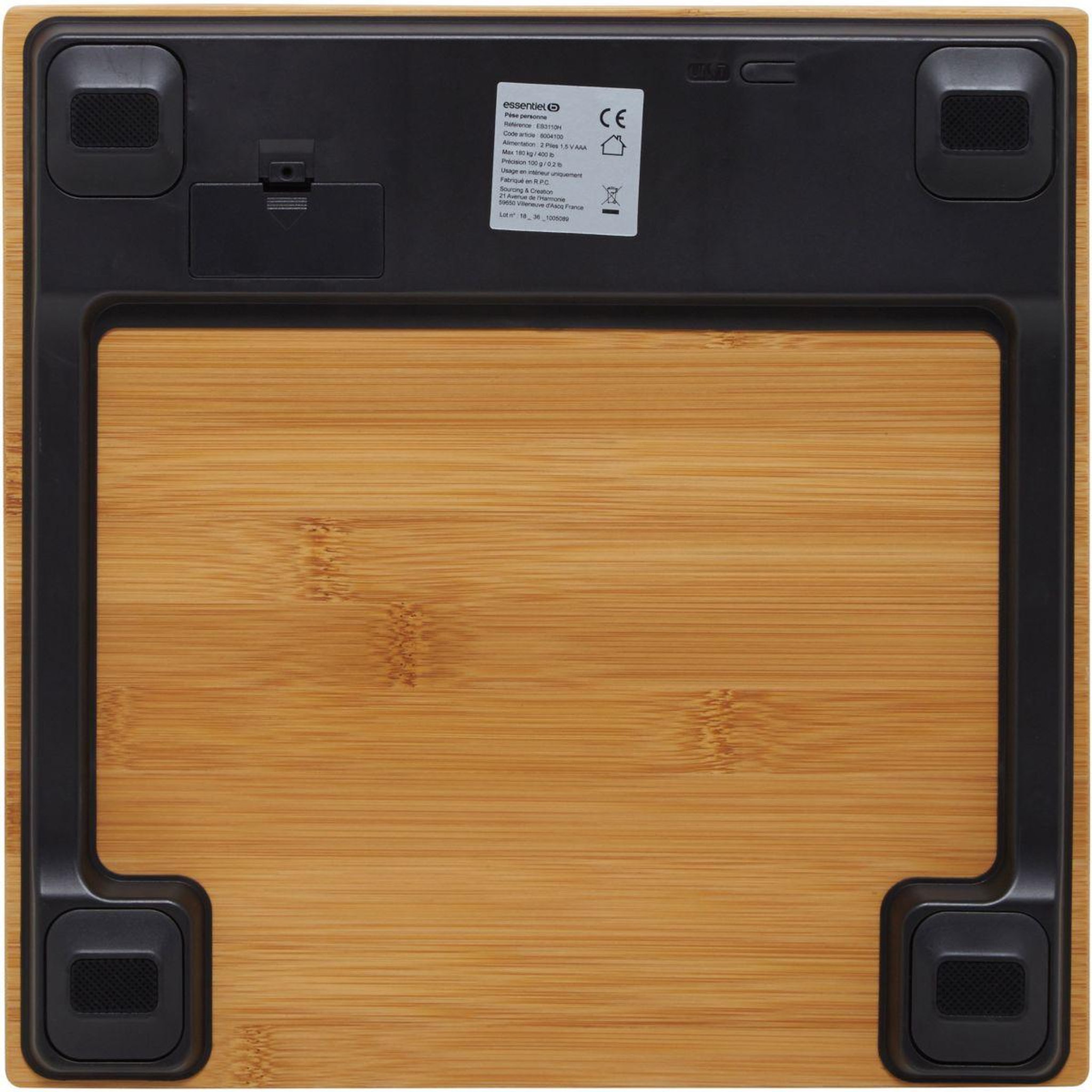 Voir la diapositive 4 : ESSENTIEL B Pèse personne eppb2 bamboo