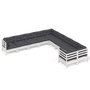 Voir la diapositive 2 : VIDAXL Salon de jardin 10 pcs avec coussins blanc bois de pin