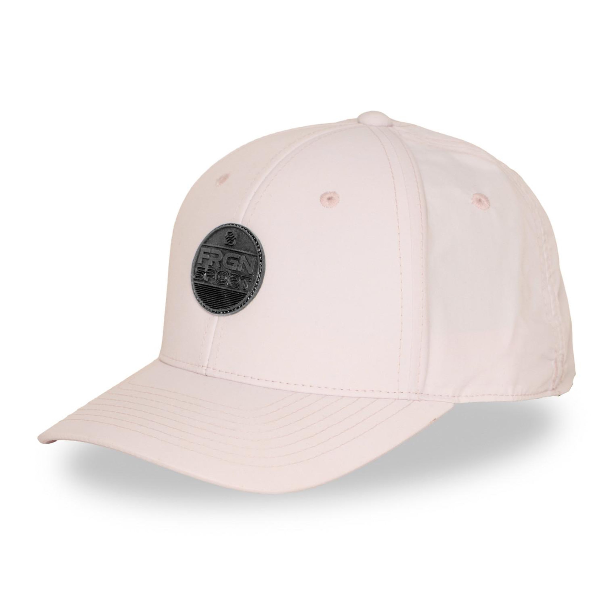 FREEGUN Casquette baseball avec écusson rond PU et réglage par cordon FRGN. Coloris disponibles : Rose