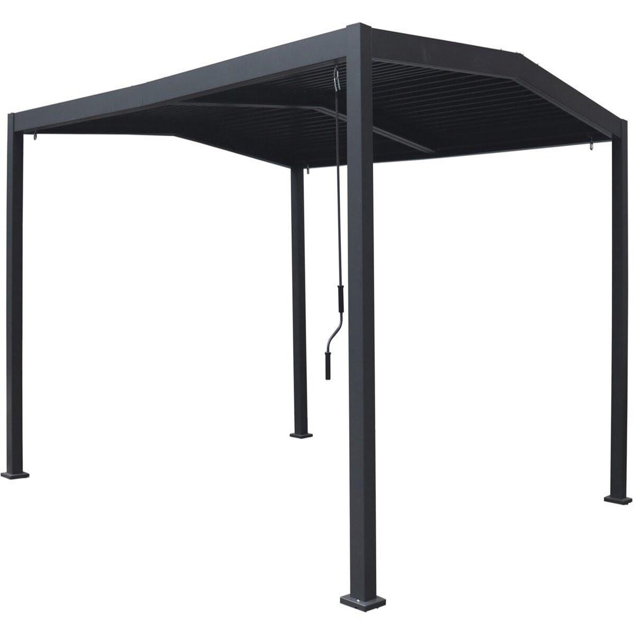 Voir la diapositive 1 : Habitat et Jardin Pergola bioclimatique toit 2 pans  victoria  en aluminium et métal- 3,5 x 4 m - gris