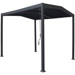 Habitat et Jardin Pergola bioclimatique toit 2 pans  Victoria  en aluminium et métal- 3,5 x 4 m - Gris