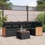 Voir la diapositive 1 : VIDAXL Salon de jardin 6 pcs avec coussins noir résine tressée