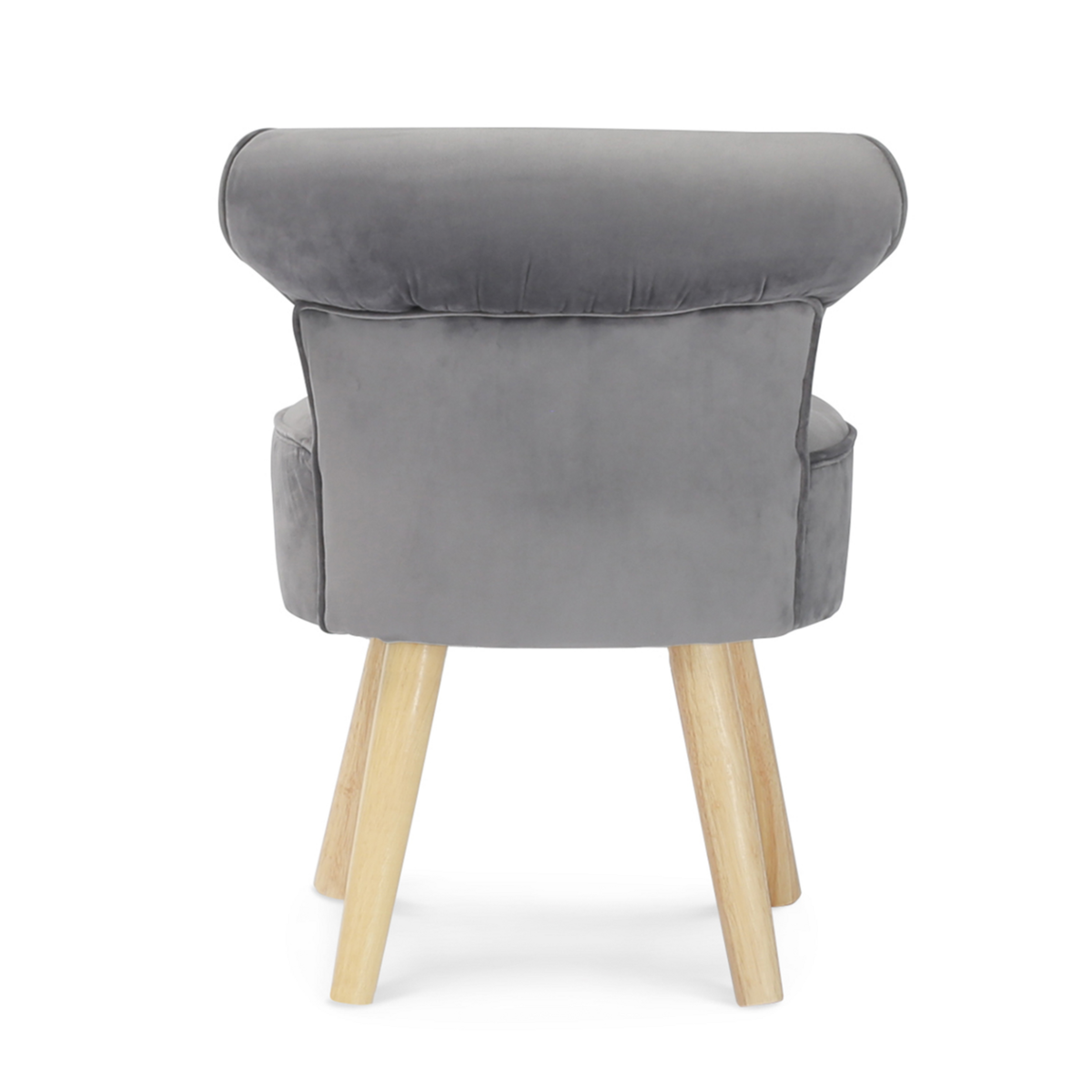 ID MARKET Fauteuil crapaud en velours gris