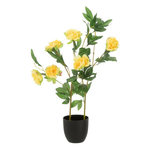 Paris Prix Fleur Artificielle en Pot  Pivoine  80cm Jaune