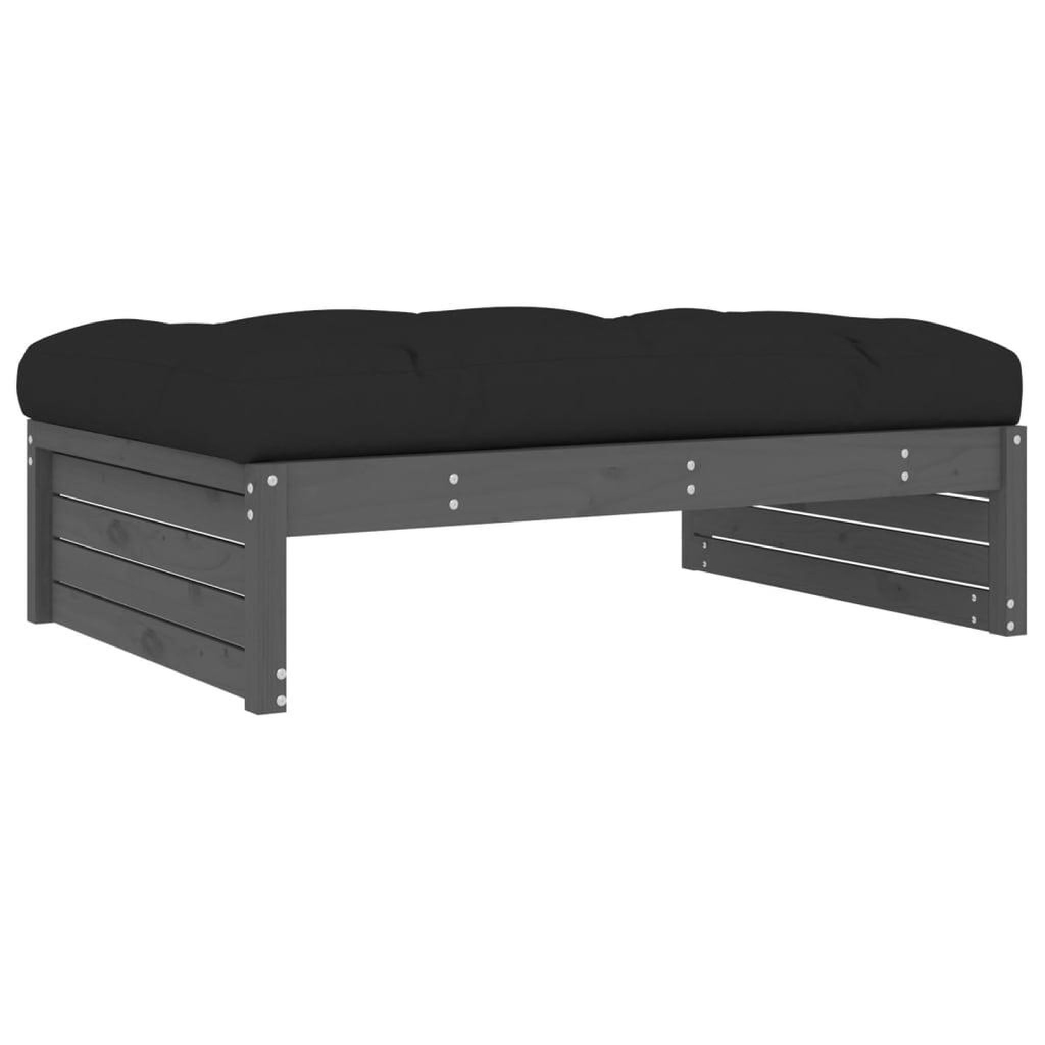 Voir la diapositive 5 : VIDAXL Repose-pied de jardin 120x80 cm gris bois de pin massif