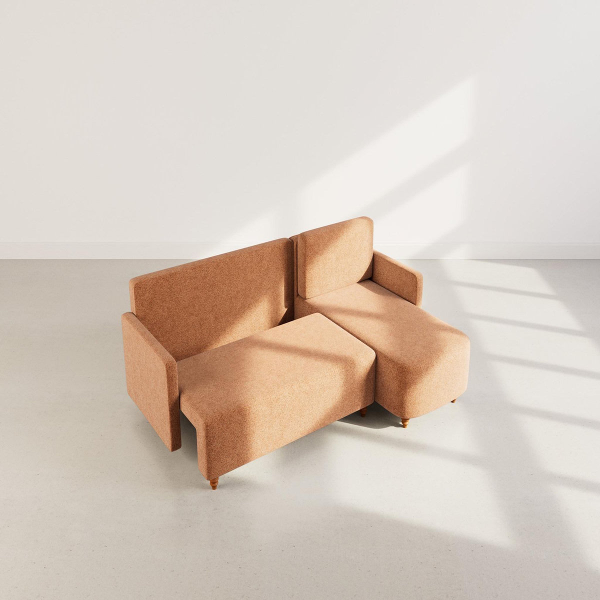 BEST MOBILIER Calypso - canapé d'angle réversible 4 places convertible avec coffre en tissu