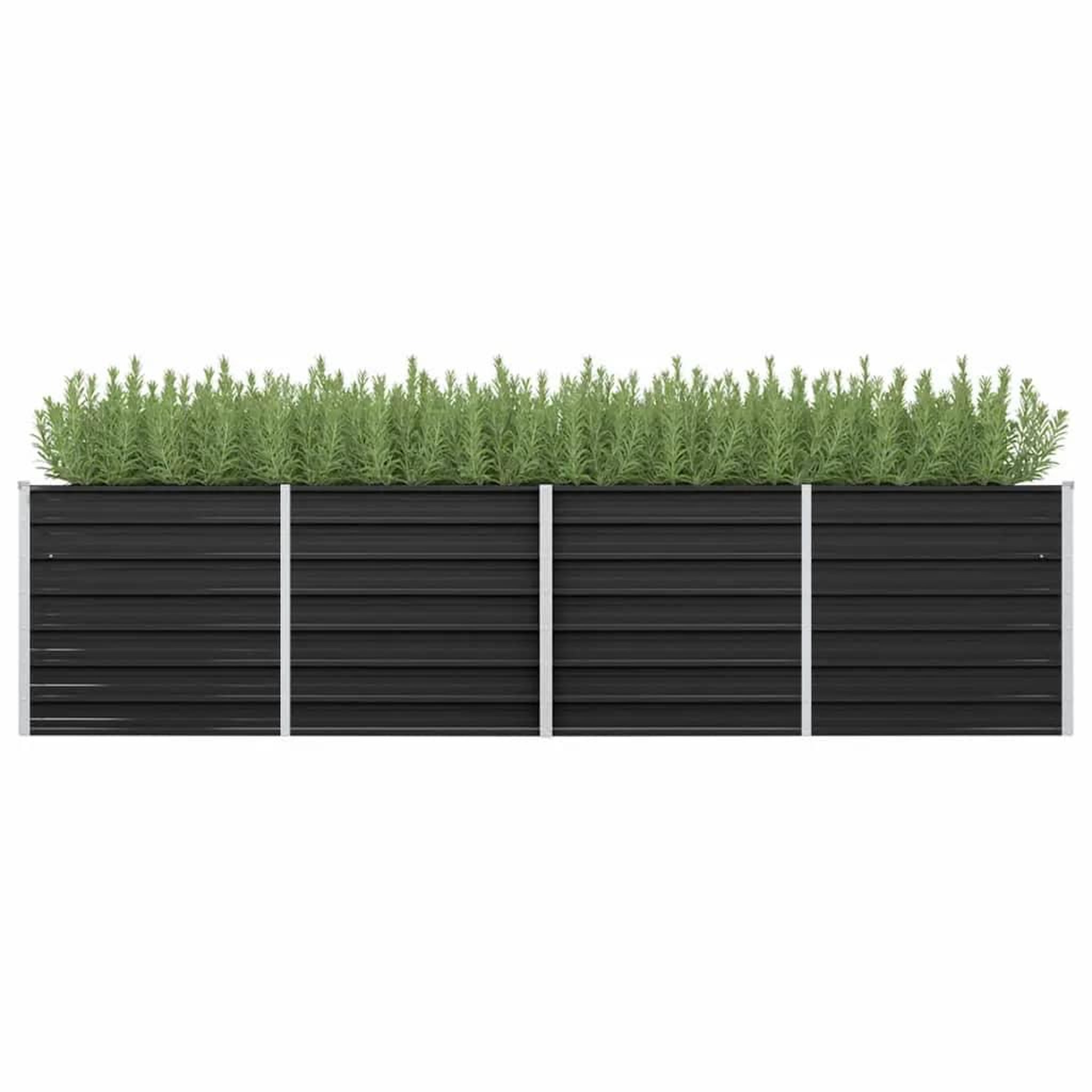 Voir la diapositive 1 : VIDAXL Lit sureleve de jardin Anthracite 320x80x77 cm Acier galvanise