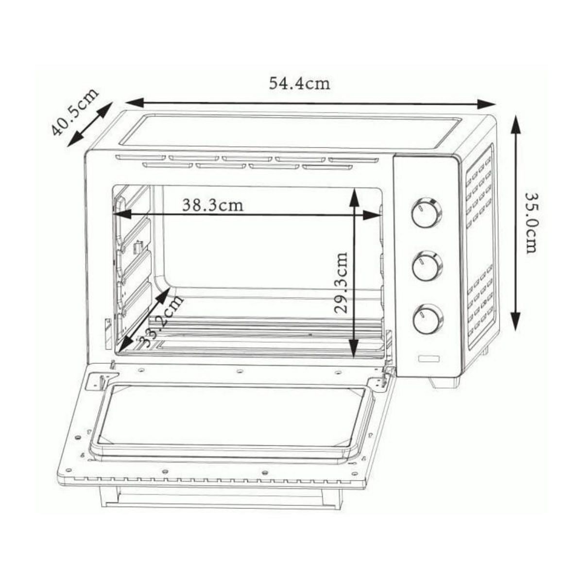 CONTINENTAL EDISON Mini four CONTINENTAL EDISON MF38N Noir L54,35x H36,6 x P41,15 cm 38L