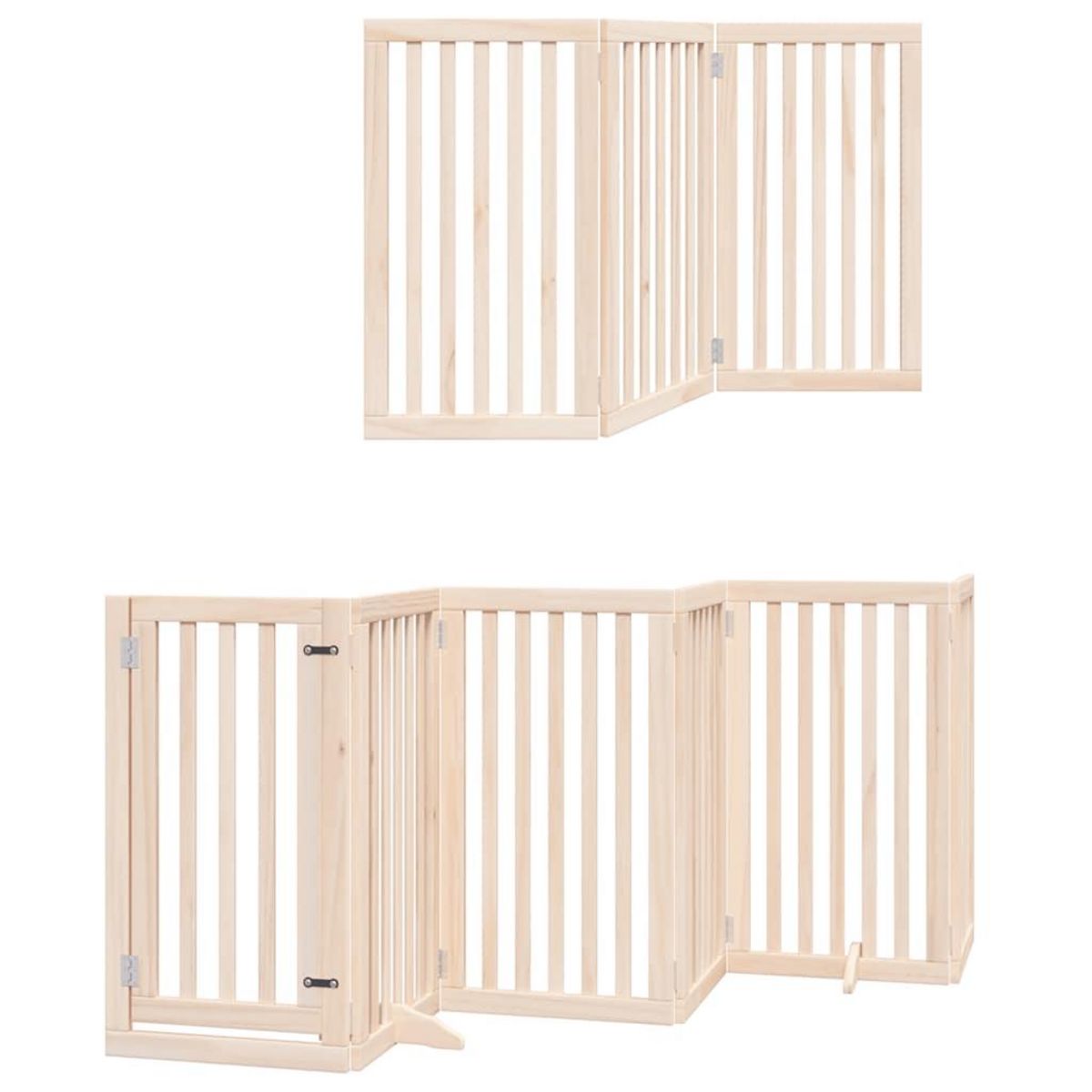 VIDAXL Barriere pour chiens avec porte pliable 9panneaux bois peuplier