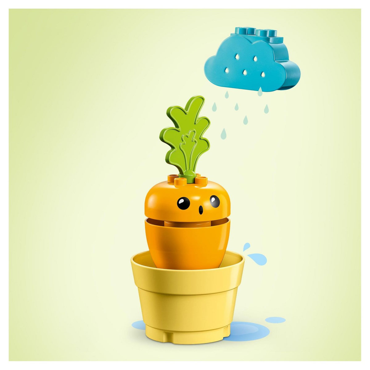 LEGO DUPLO 10981 - La carotte qui pousse, Jouet à Empiler pour Bébés Dès 1,5 An avec 4 Briques Végétales, Jouet Éducatif avec Légumes, et Arrosoir