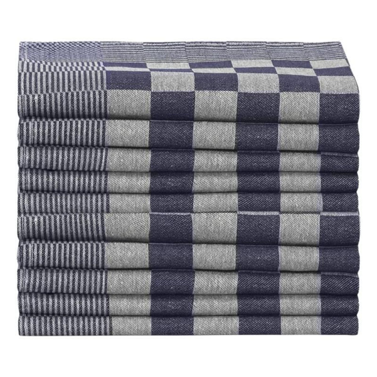 VIDAXL Serviettes de cuisine 10 pcs bleu et blanc 50x70 cm coton