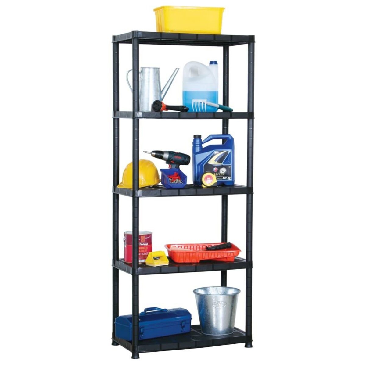 VIDAXL Etagere de rangement a 5 niveaux Noir 71x38x170 cm Plastique