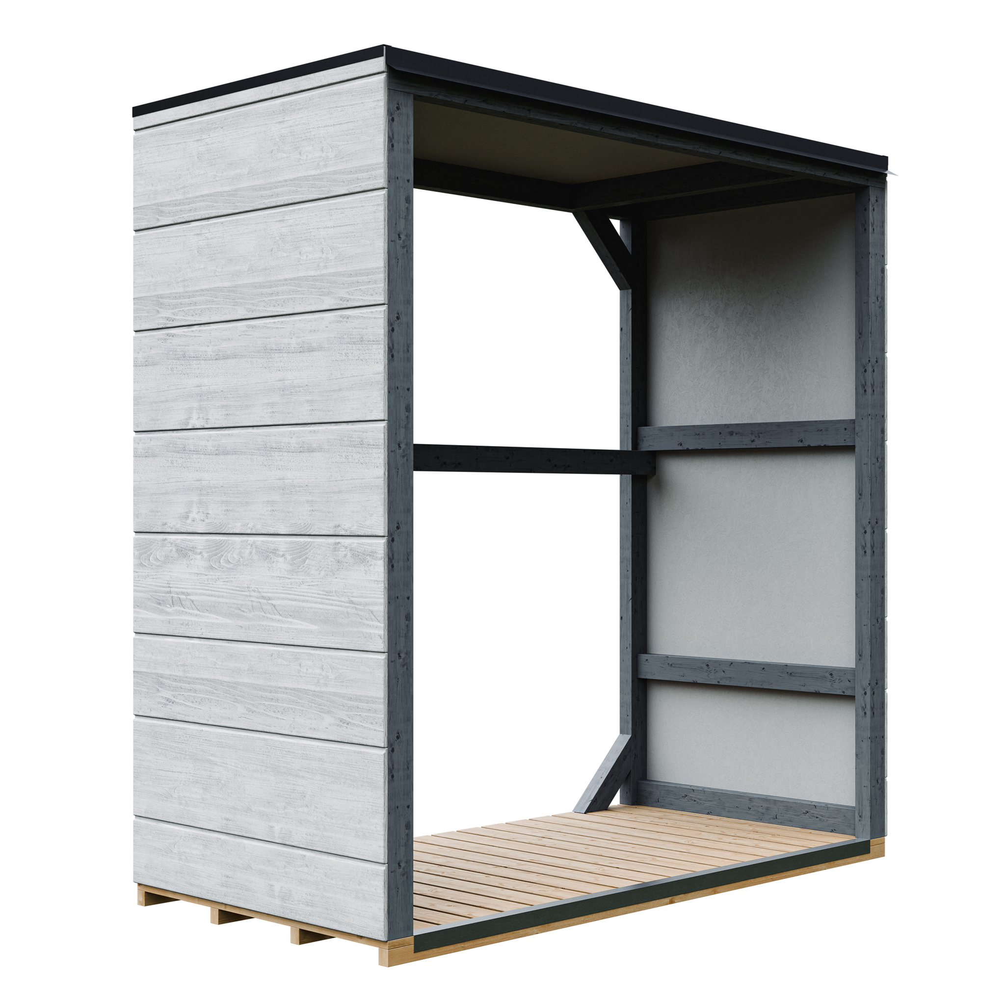 Voir la diapositive 1 : TIMBELA Abri à bûches, bois extérieur 1,14 m² Abri à bois extérieur M980-1