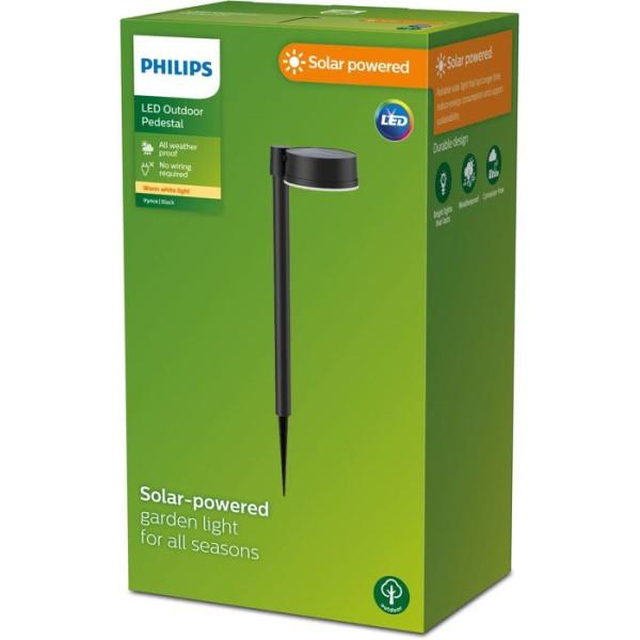 Voir la diapositive 2 : Philips Borne lumineuse extérieure - PHILIPS - Vynce - Montage a broche ronde - Noir