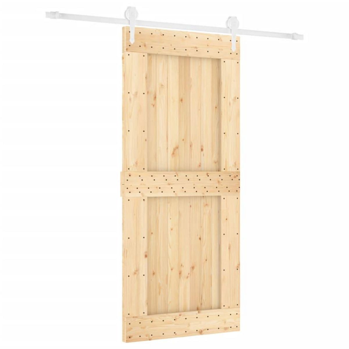 VIDAXL Porte coulissante et kit de quincaillerie 90x210 cm pin massif