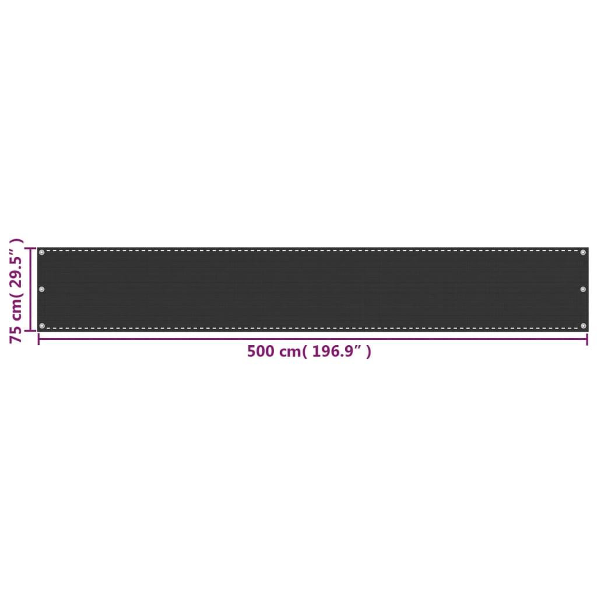 Voir la diapositive 5 : VIDAXL Ecran de balcon en PEHD 75x500 cm Anthracite