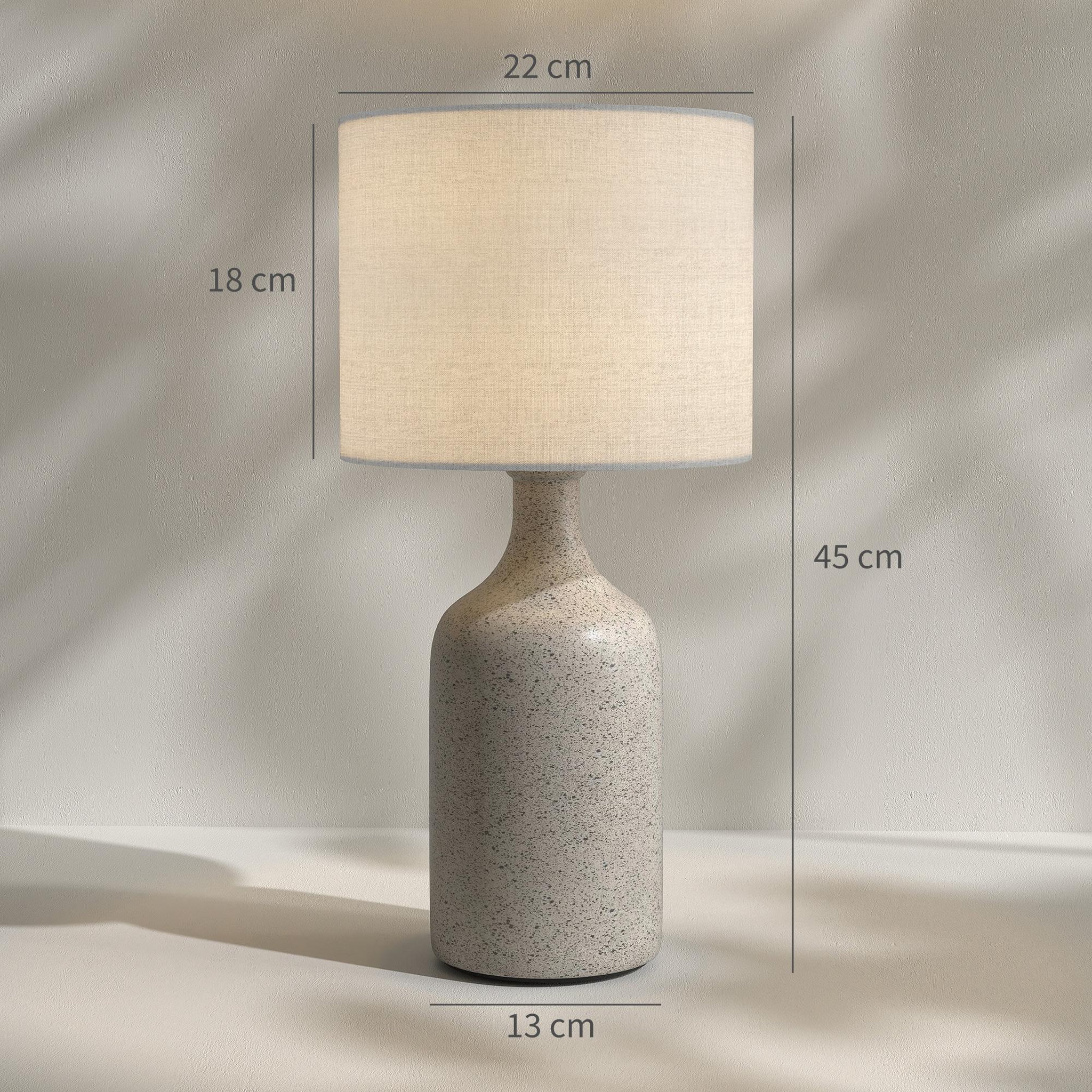 Voir la diapositive 3 : HOMCOM Lampe de table design effet grès céramique lin