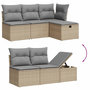 Voir la diapositive 3 : VIDAXL Salon de jardin avec coussins 7pcs melange beige resine tressee