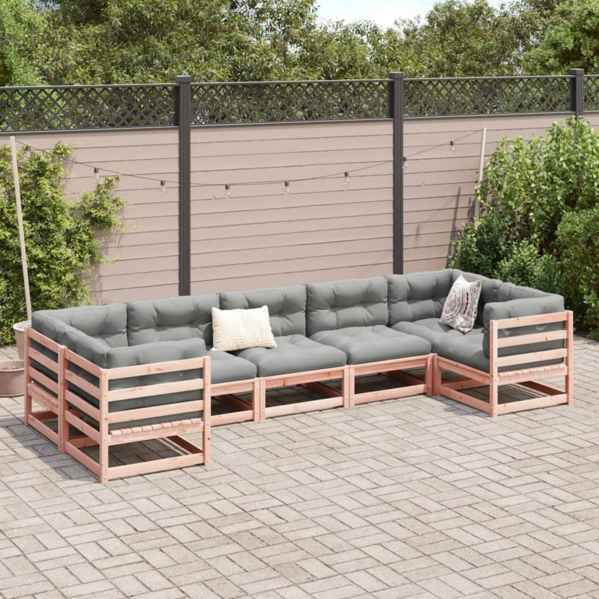 VIDAXL Salon de jardin 7 pcs bois massif sapin de douglas