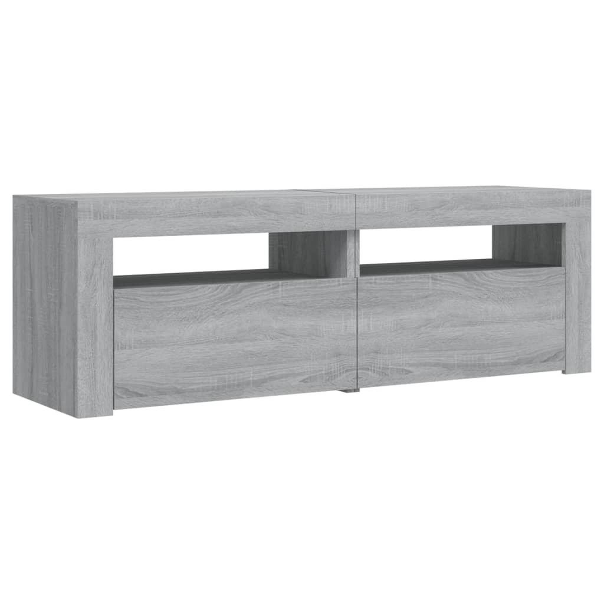 Voir la diapositive 3 : VIDAXL Meuble TV avec lumieres LED sonoma gris 120x35x40 cm