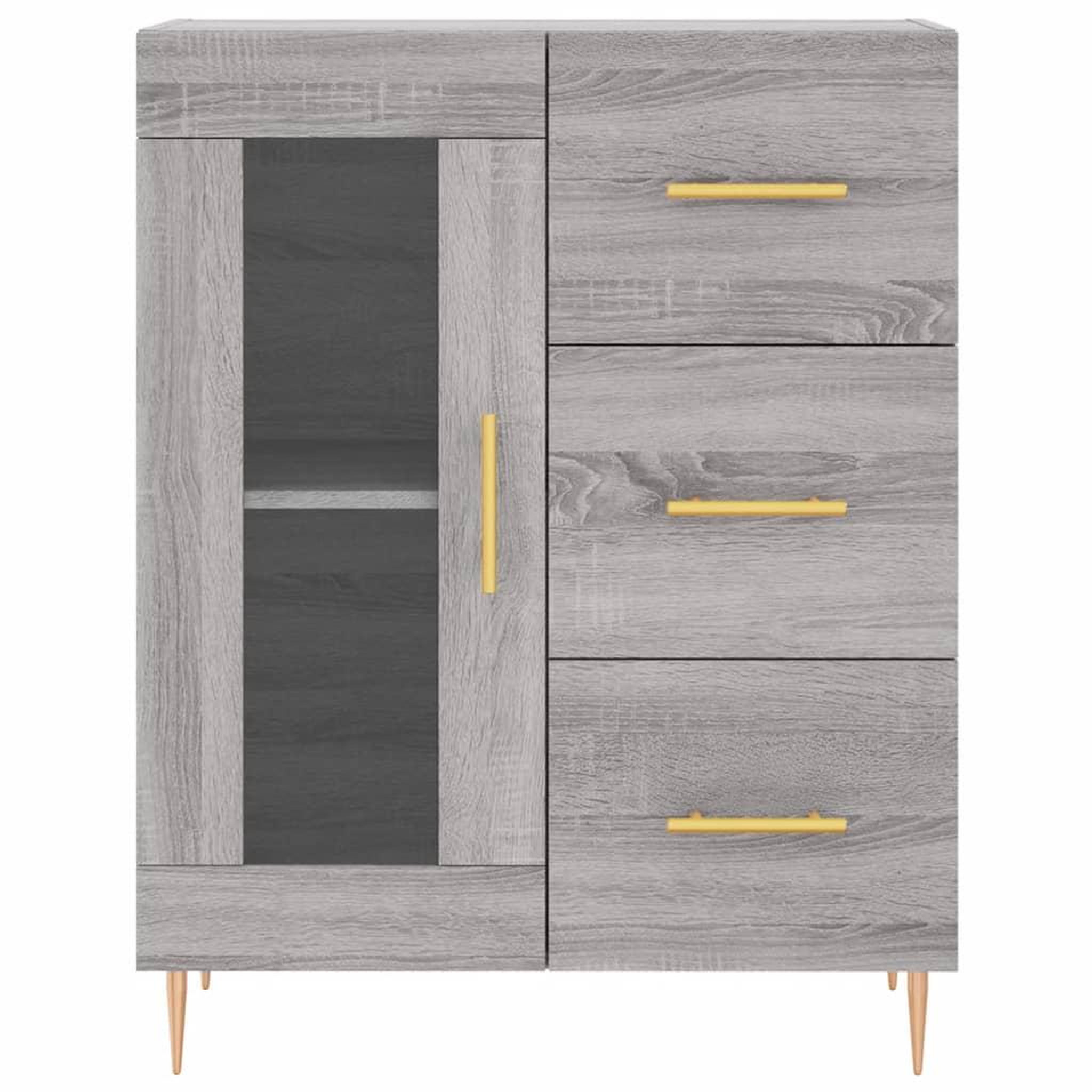 Voir la diapositive 5 : VIDAXL Buffet sonoma gris 69,5x34x90 cm bois d'ingenierie