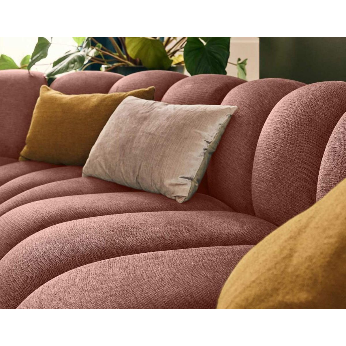 LISA DESIGN Debbie - canapé modulable d'angle gauche 5 places en tissu texturé