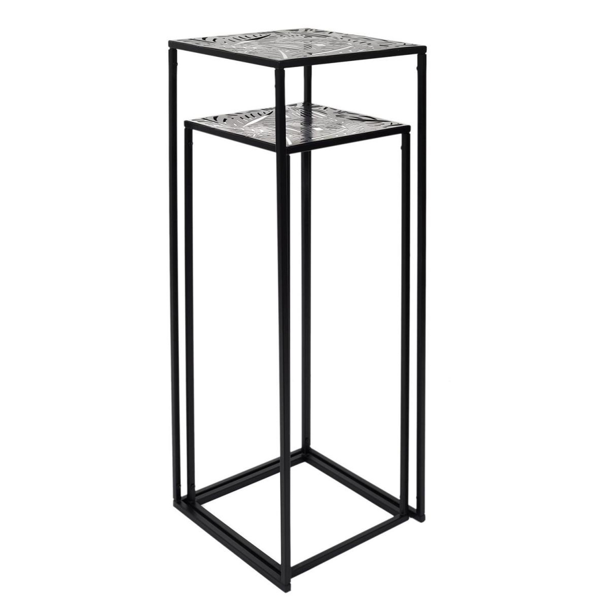 Voir la diapositive 2 : The Home Deco Factory Lot de 2 Sellettes Gigognes Déco  Havana  90cm Noir