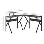 Voir la diapositive 3 : HOMCOM HOMCOM Bureau gaming d'angle bureau gamer bureau informatique bracket casque porte-gobelet étagère écran réglable métal panneaux texture carbone noir