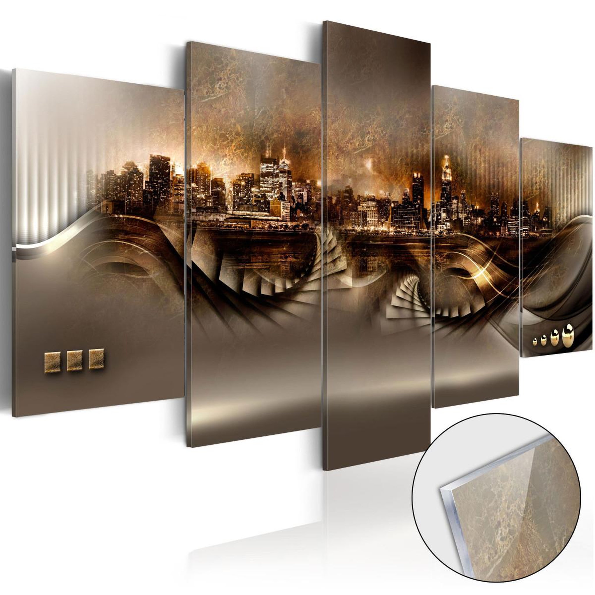 Paris Prix Tableau sur verre acrylique  lost city. Coloris disponibles : Multicolore