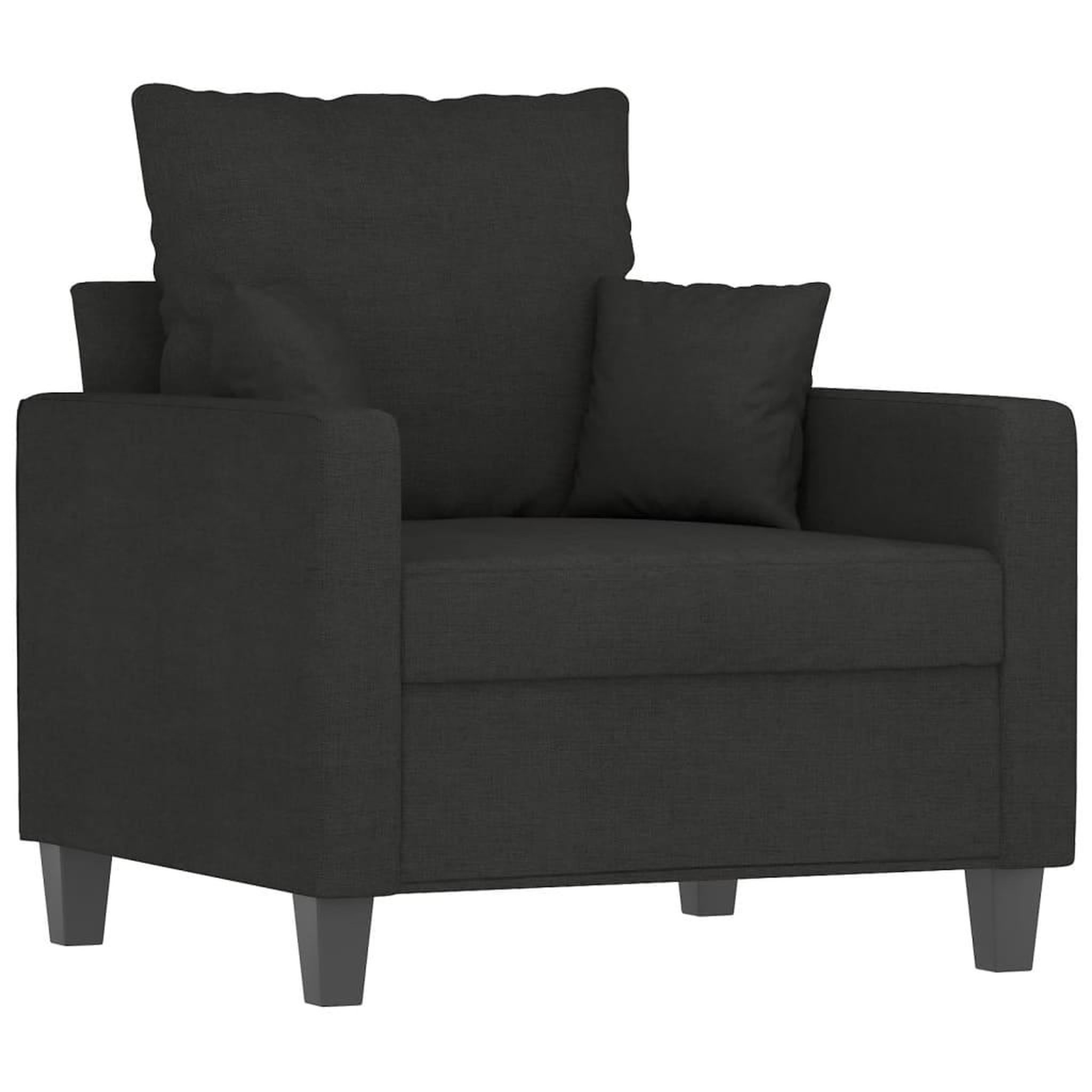 Voir la diapositive 3 : VIDAXL Ensemble de canapes 4 pcs avec coussins noir tissu