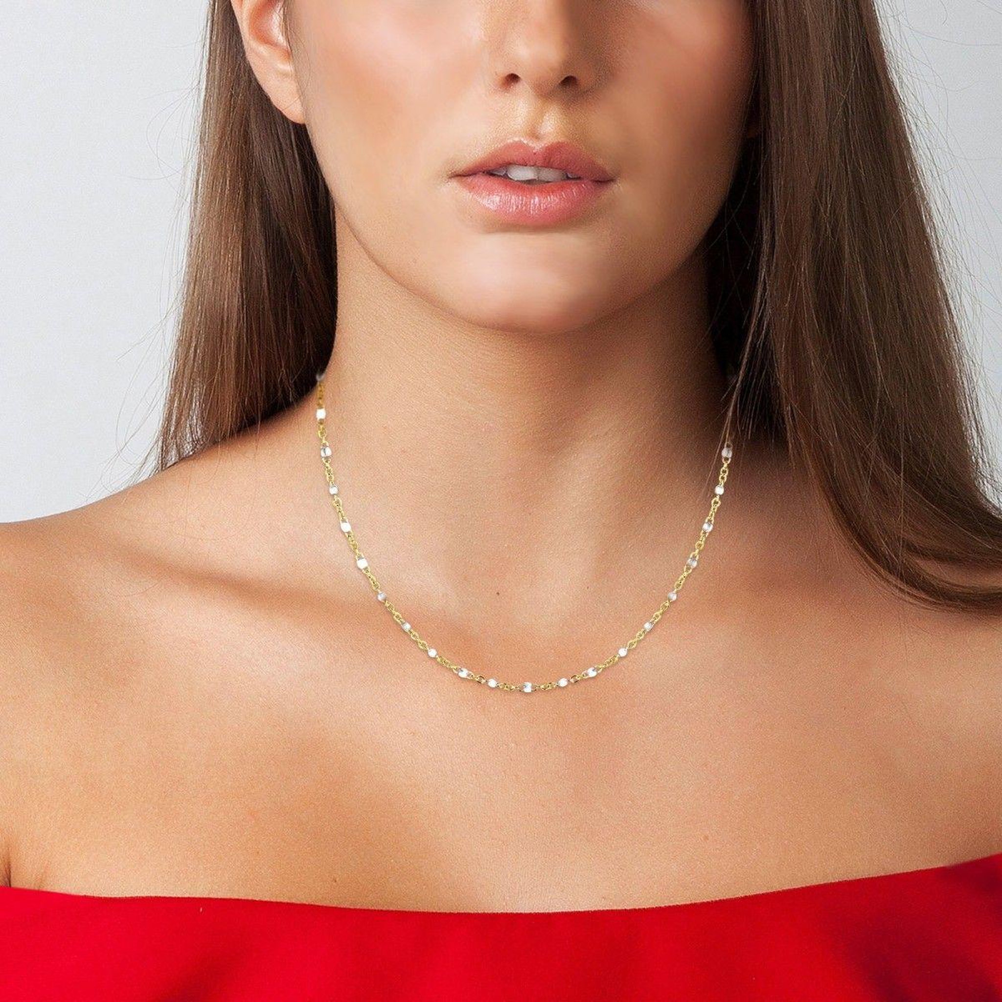 Voir la diapositive 2 : SC BOHEME Collier perles blanches par SC Bohème