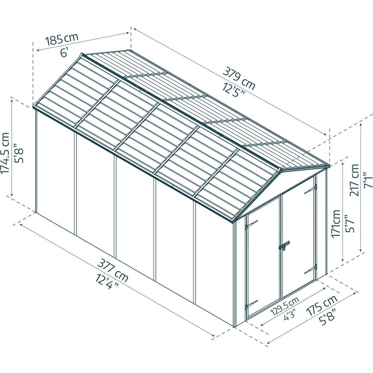 Canopia by PALRAM Abri de jardin résine - 7m² - RUBICON SHED