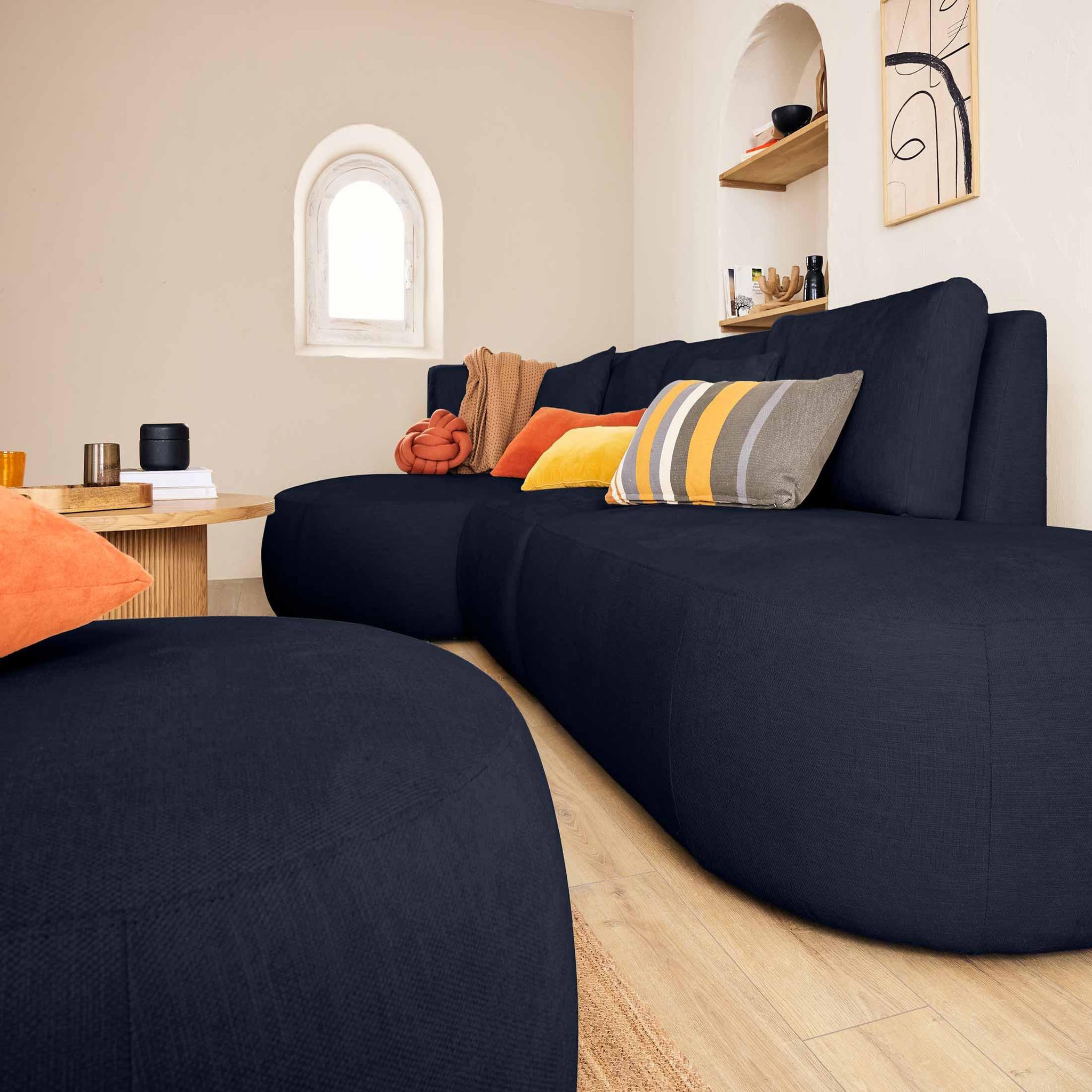 Voir la diapositive 3 : LISA DESIGN Santorini - module d'assise droit - en tissu texturé