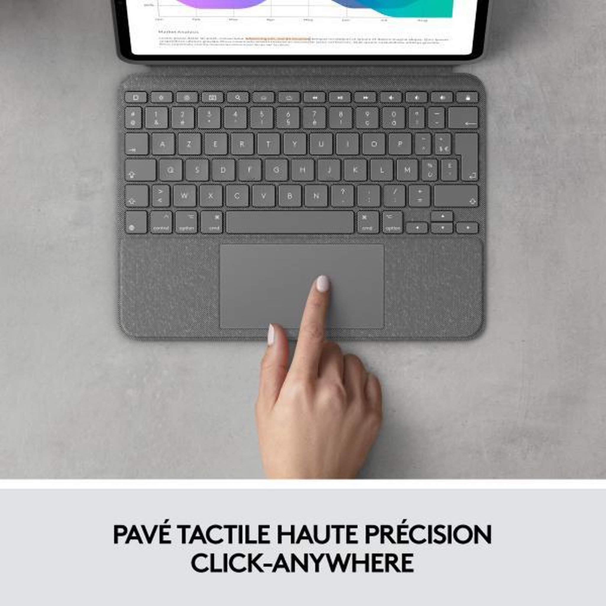 Voir la diapositive 5 : Logitech Clavier et étui - Tablette - Logitech - COMBO TOUCH IPAD PRO 11 - 1re, 2e, 3e et 4e générations - APPLE