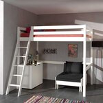 Paris Prix Pack - Lit Mezzanine Enfant, Commode & Fauteuil-Lit  Pino  Blanc