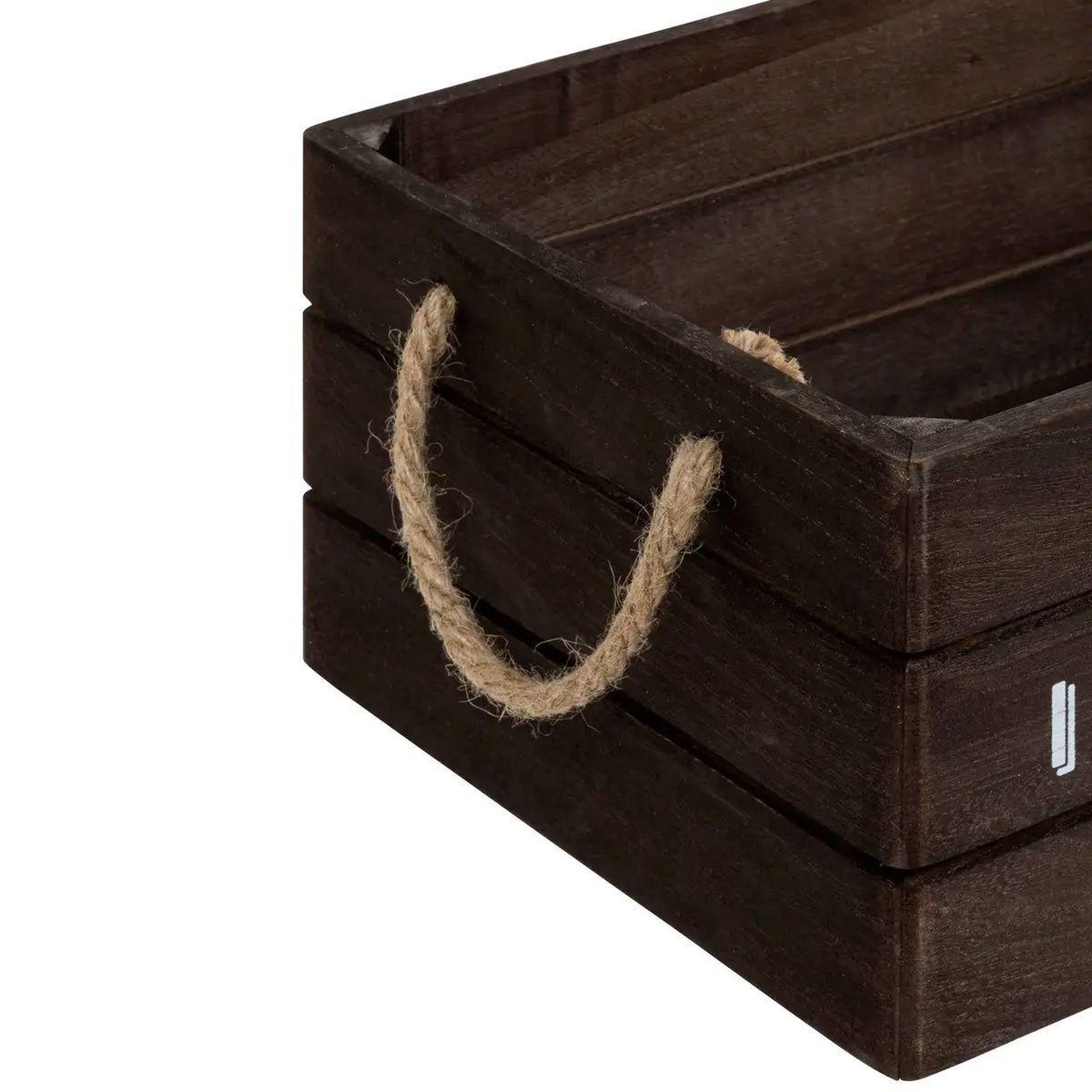 Voir la diapositive 5 : ATMOSPHERA Lot de 3 cagettes en bois  denys  35cm marron