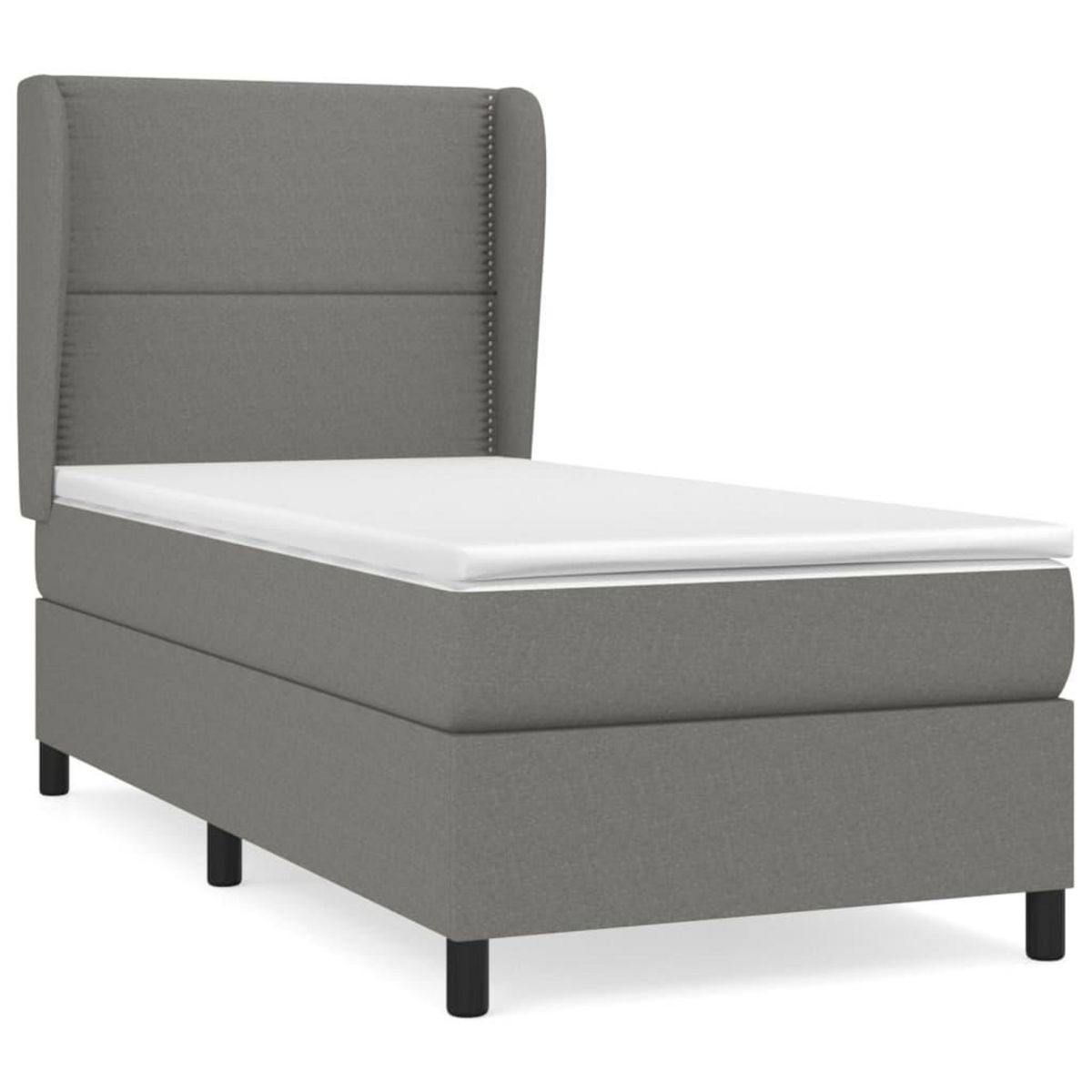 VIDAXL Sommier a lattes de lit avec matelas Gris fonce 80x200 cm Tissu