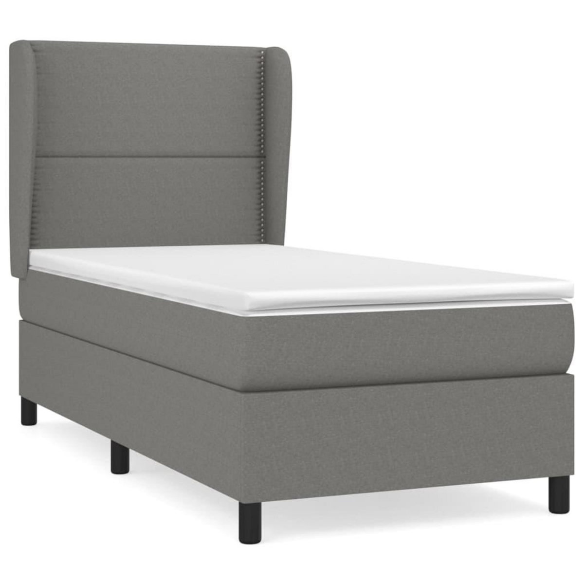 VIDAXL Sommier a lattes de lit avec matelas Gris fonce 80x200 cm Tissu