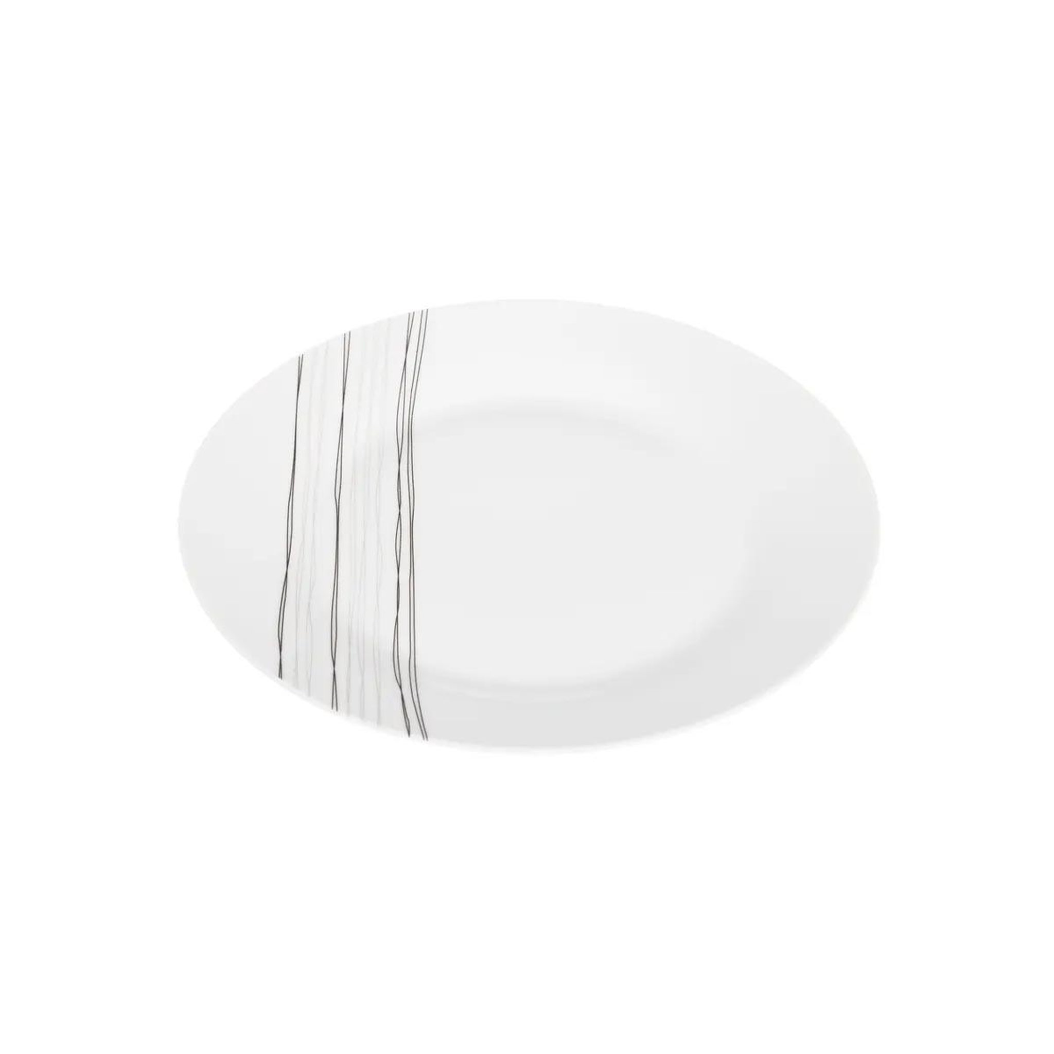 Voir la diapositive 2 : SECRET DE GOURMET Lot de 6 assiettes à dessert  lignes  19cm blanc