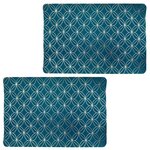 HABITABLE Lot de 2 sets de table motif géométrique avec encre métallique OTTO - 30 x 45 cm - Or et vert