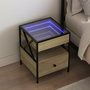 Voir la diapositive 1 : VIDAXL Table de chevet avec LED infini chene sonoma 40x40x51 cm