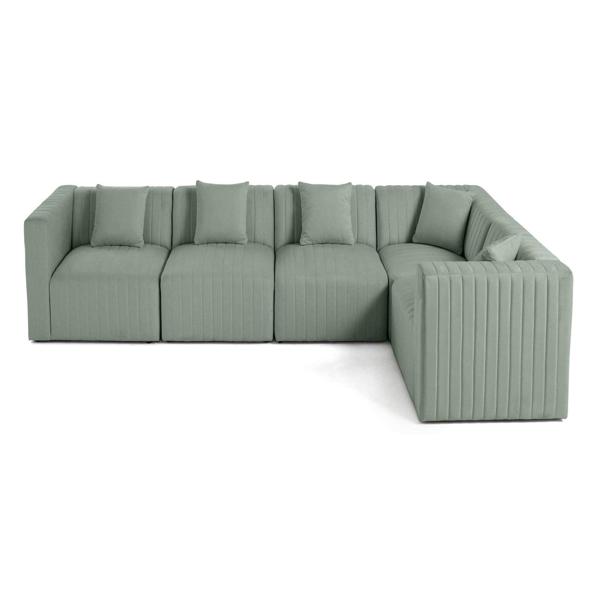 Voir la diapositive 1 : BEST MOBILIER Nova - canapé modulable d'angle réversible - 6 places - en velours