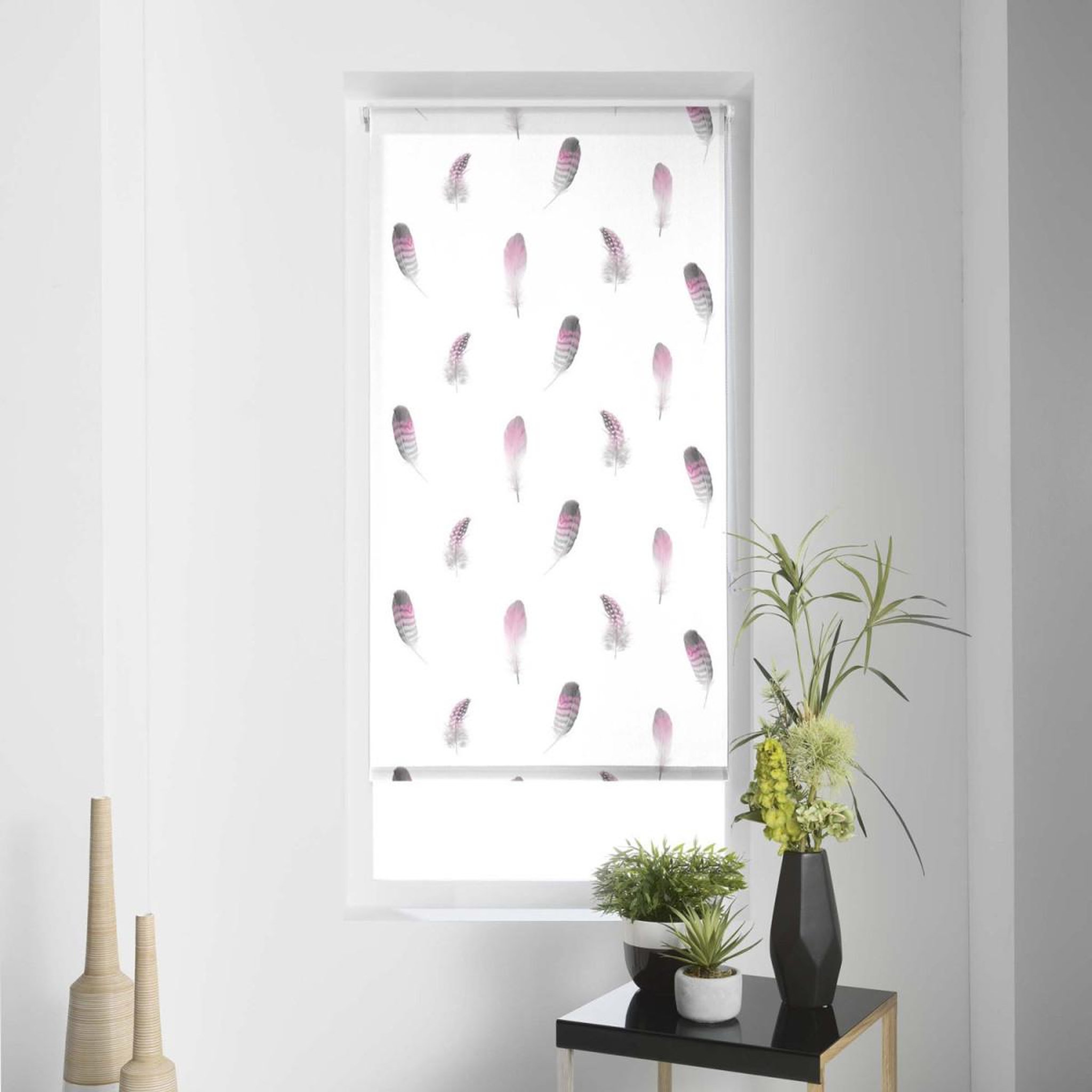 Douceur d'Intérieur Store enrouleur tamisant  plumala  90x180cm blanc
