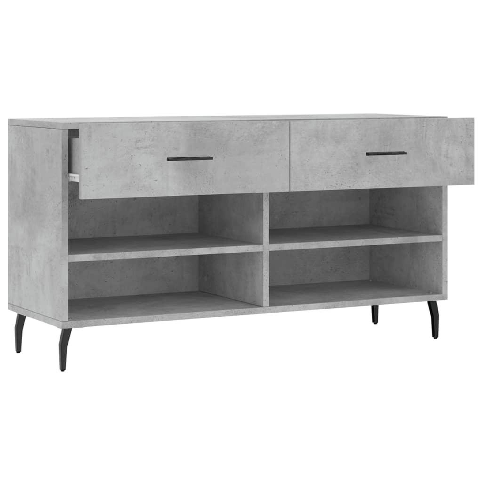 Voir la diapositive 5 : VIDAXL Banc a chaussures gris beton 102x35x55 cm bois d'ingenierie