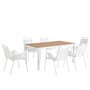 Voir la diapositive 1 : CONCEPT USINE Table de jardin et 6 fauteuils en aluminium cordes blanches ALONDRA