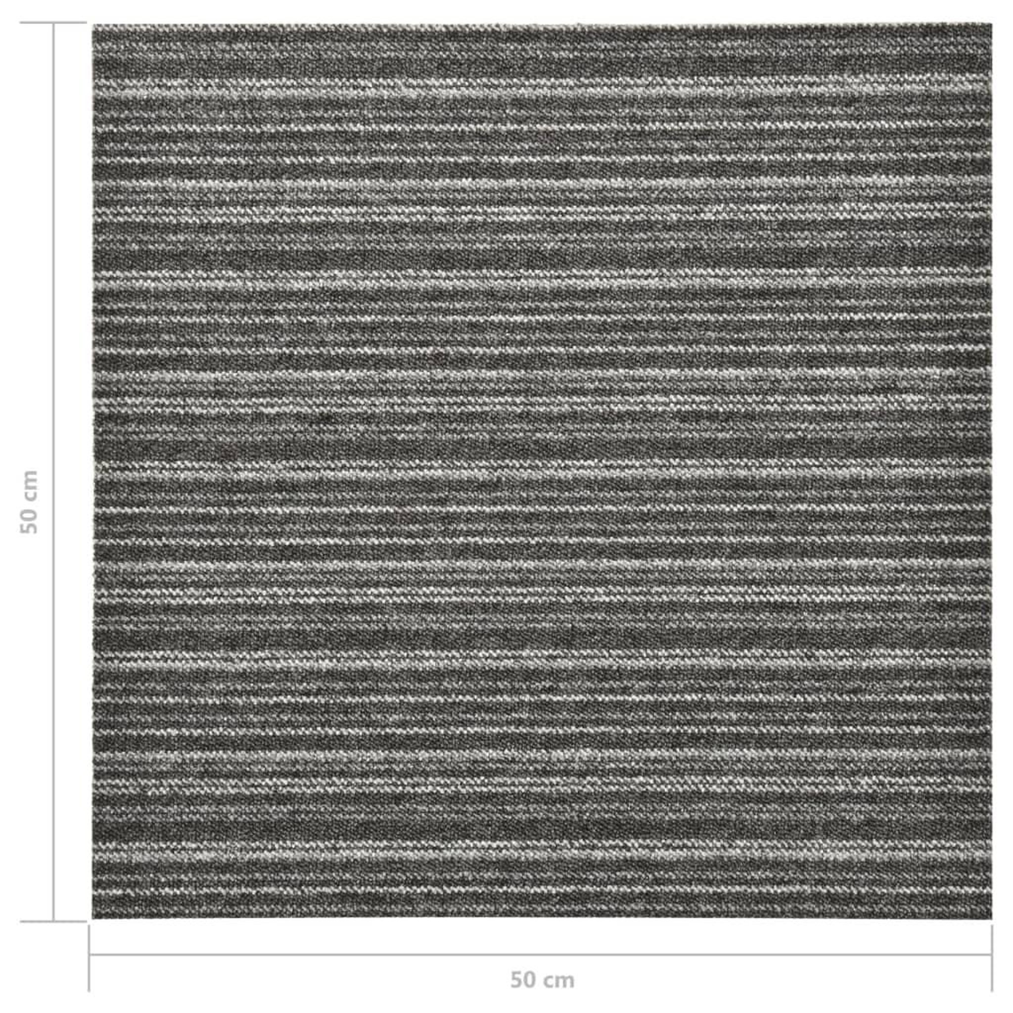 Voir la diapositive 6 : VIDAXL Dalles de tapis de sol 20 pcs 5 m^2 50x50 cm Anthracite raye