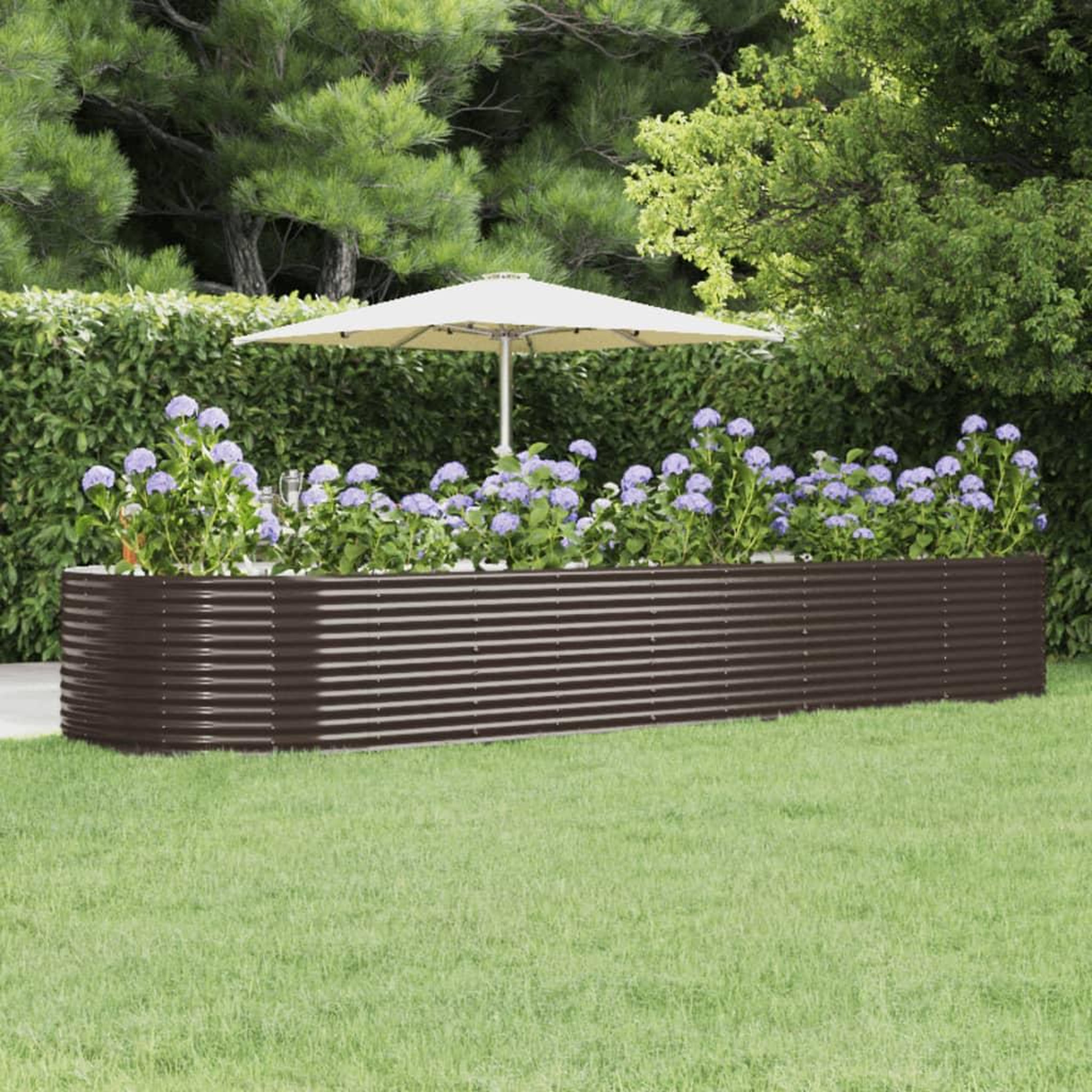 Voir la diapositive 1 : VIDAXL Lit sureleve de jardin Marron Acier enduit de poudre