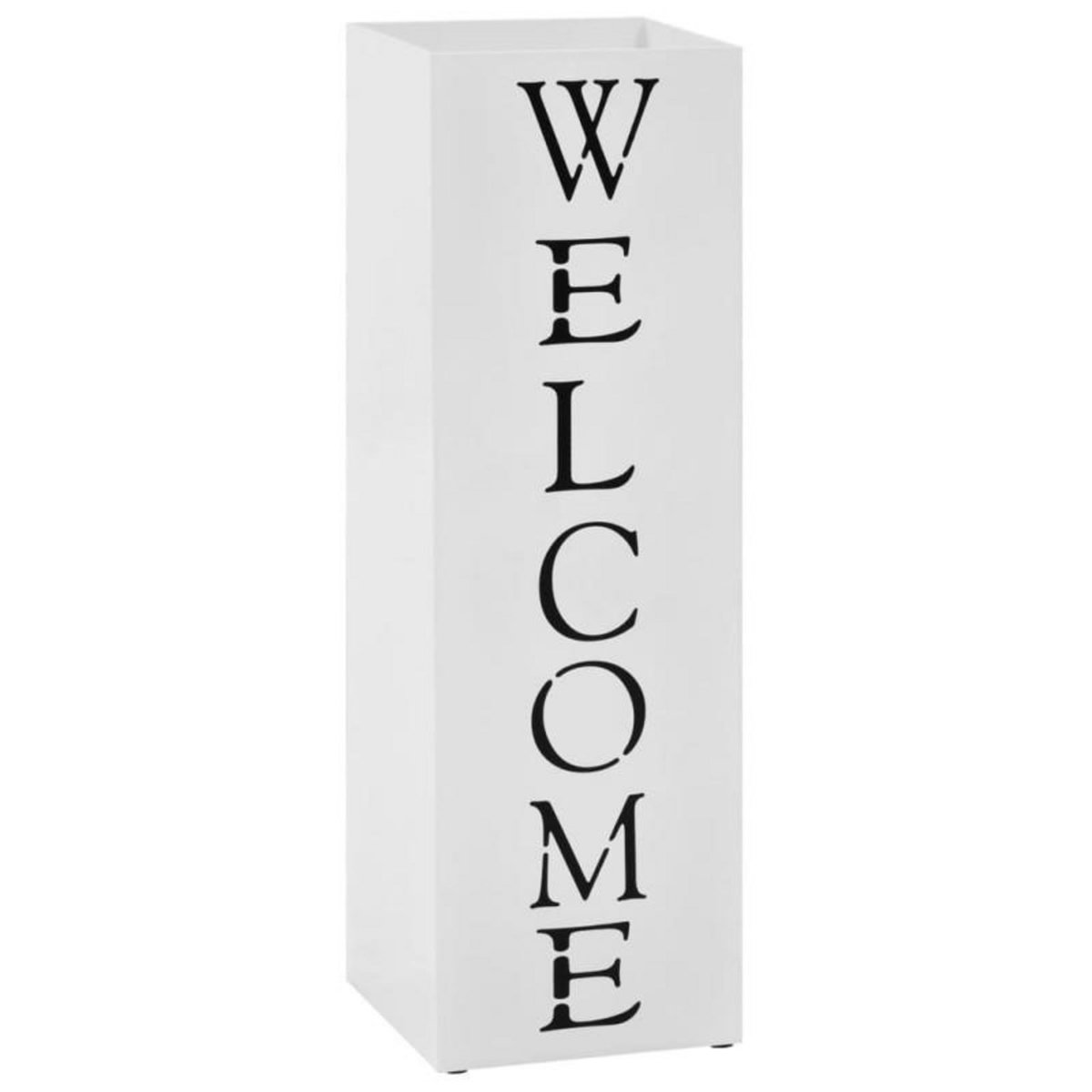 VIDAXL Porte parapluie Welcome Acier Blanc